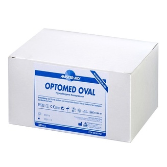 Klinikverpackung der Optomed Oval Kompressen