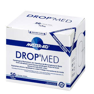 Drop Med clinical packaging with pack of 50