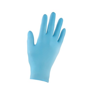 Product photo: disposable nitrile gloves in opal/turquoise colour