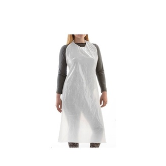 Disposable apron Image of person wearing apron