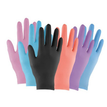Nitrile gloves, product image in various colours