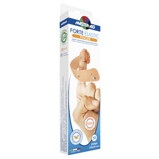 Pack of the durable FORTE ELASTIC finger plasters in the finger strip version