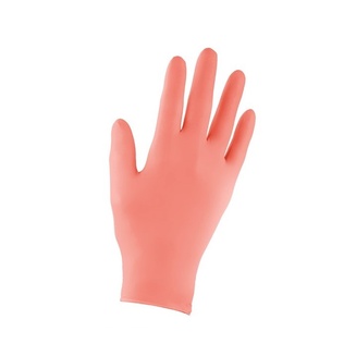 Product photo: disposable nitrile gloves in orange colour
