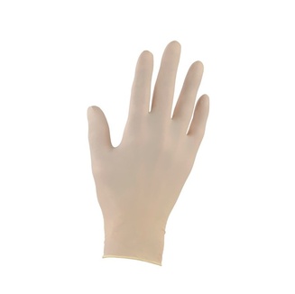 Imagen de guante de examen de látex blanco