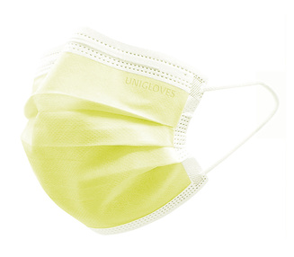 Product photo: Mask for single use in yellow color