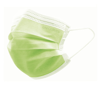Product photo: Mask for single use in lime colour
