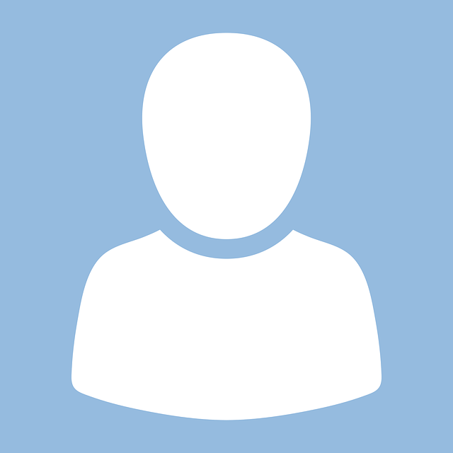 weißer Avatar auf blauem Hintergrund